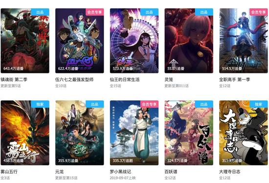 B站上的国产动画专区