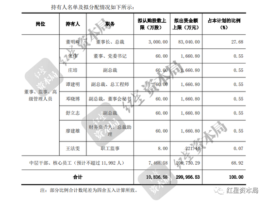 股份持有人名单及分配情况